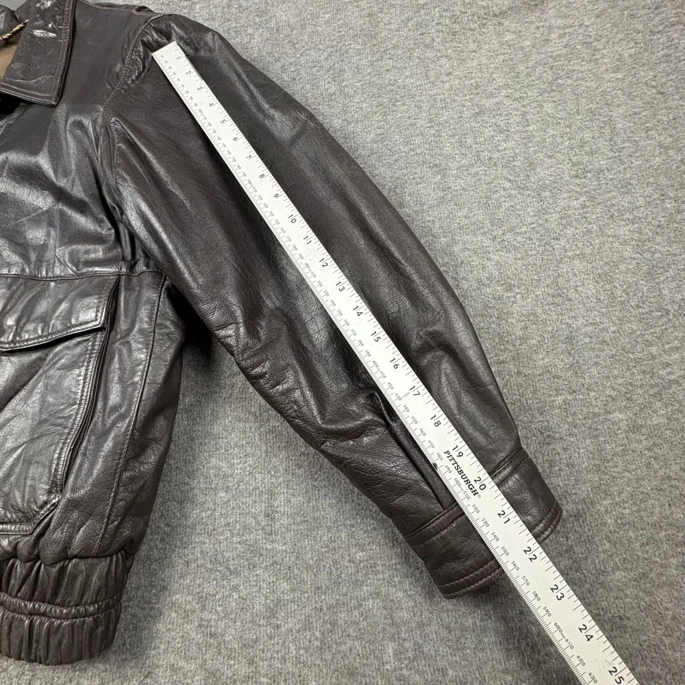 VTG. Nimbus Gant Leather Jacket Men 42 Brown Bomber Flight‎ Heritage Retro RARE